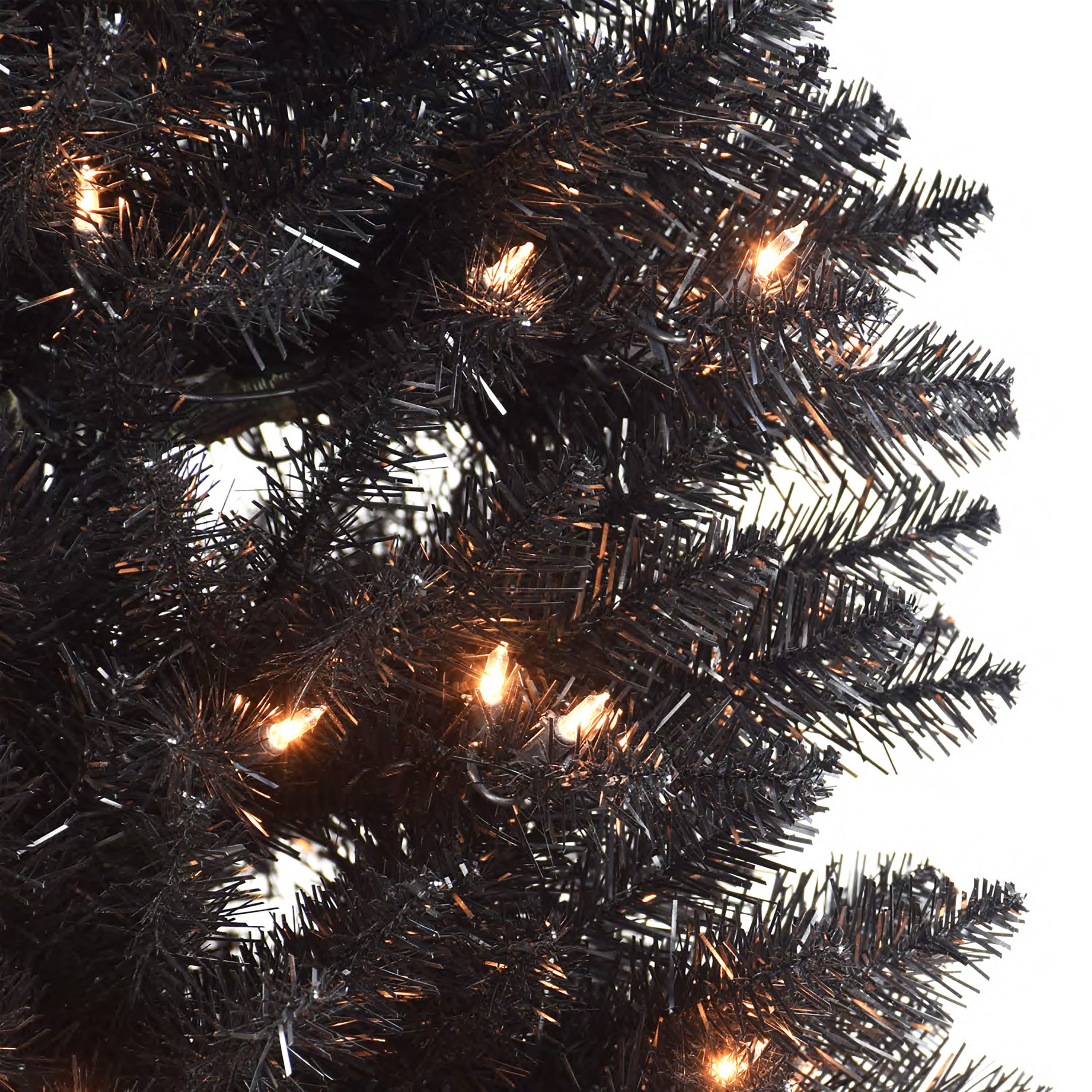 6.5ft Pre-Lit Black Fraser Fir Pencil Christmas Tree